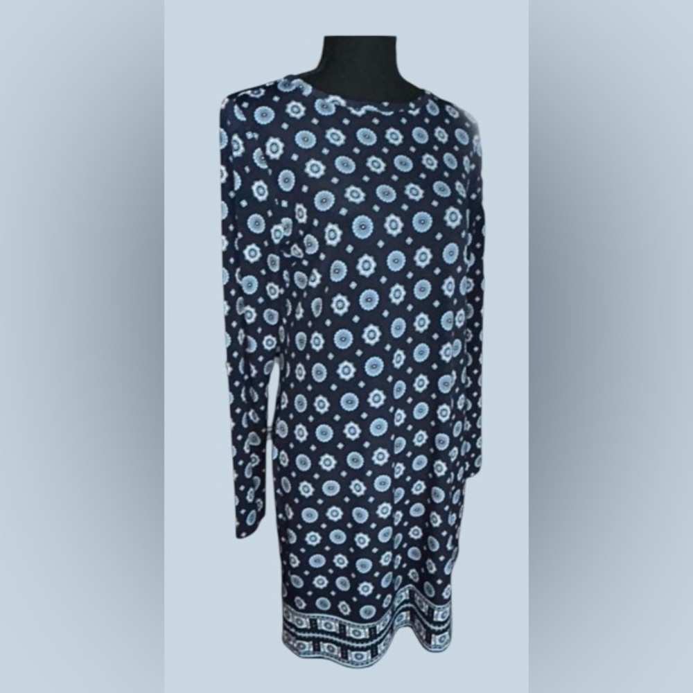 💙MICHAEL KORS!! DESIGNER PRINT DRESS! WRINKLE FREE- TOSS & GO!! STRETCHY!
